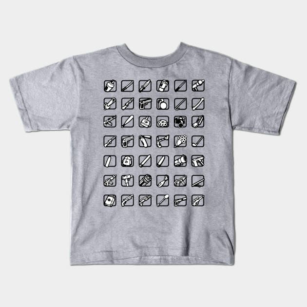 Gta weapons Kids T-Shirt by lipsofjolie